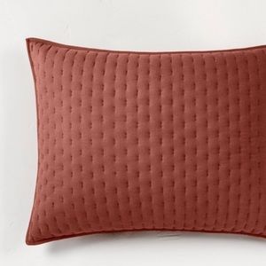 NEW 1 King Casaluna Cashmere Blend Pillow Sham Clay rust Quilted